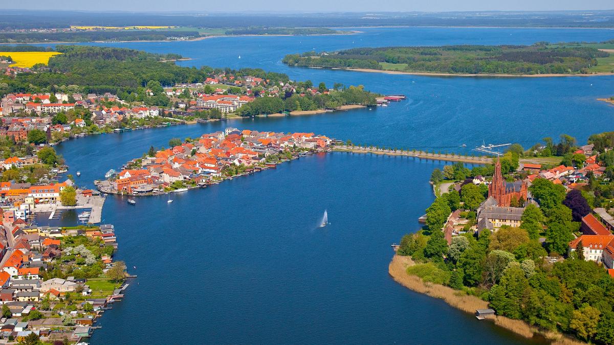 Luftbild der Inselstadt Malchow